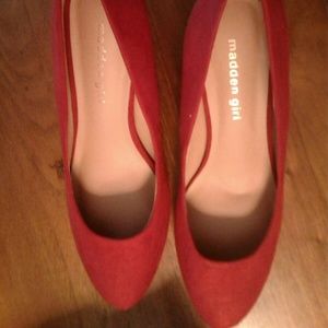 Madden Girl Red Pump Shoes Sz 9 NIB Jelsey Micro